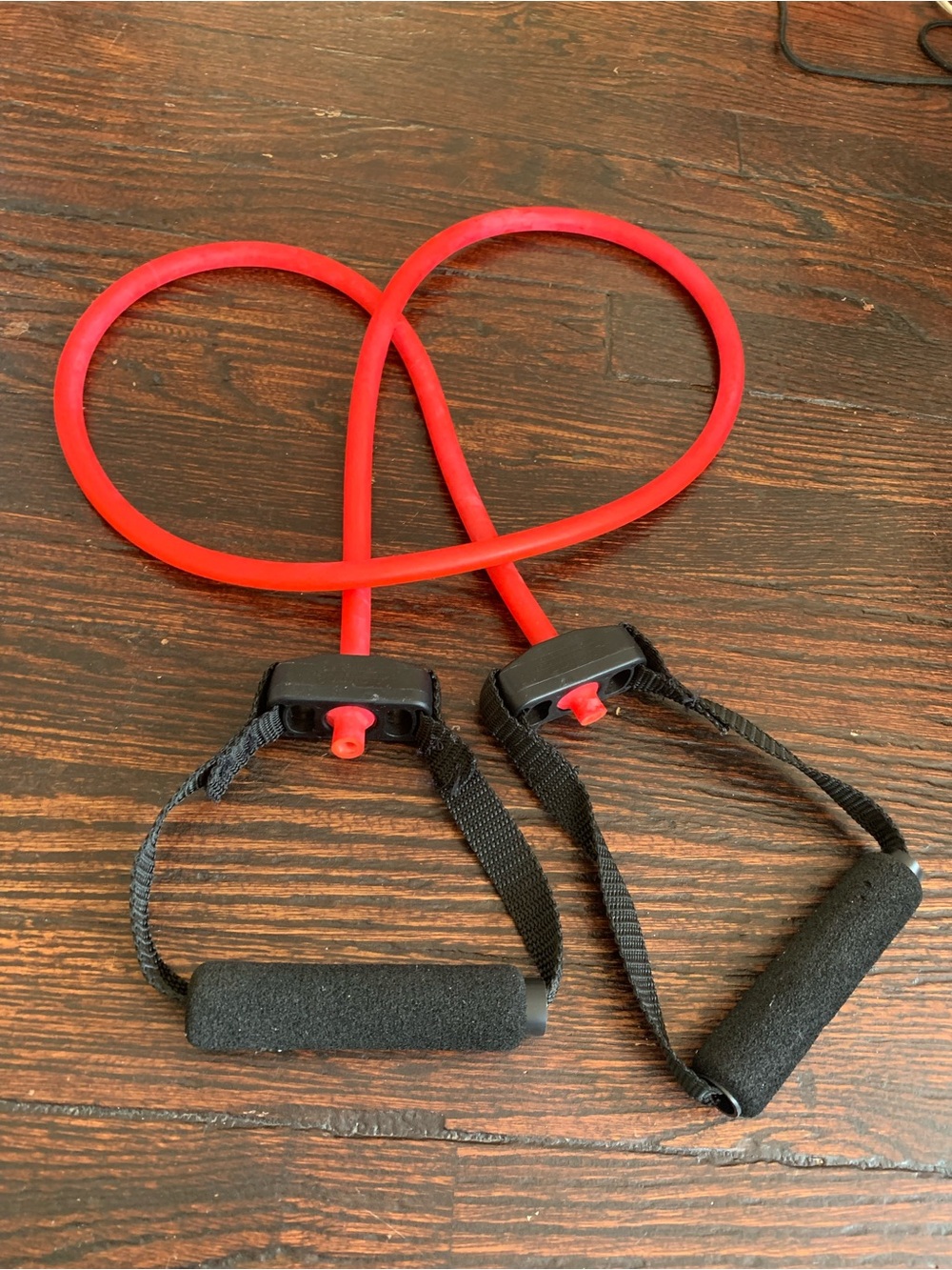 Red Resistance Tube Exercise Bands with Foam Handles